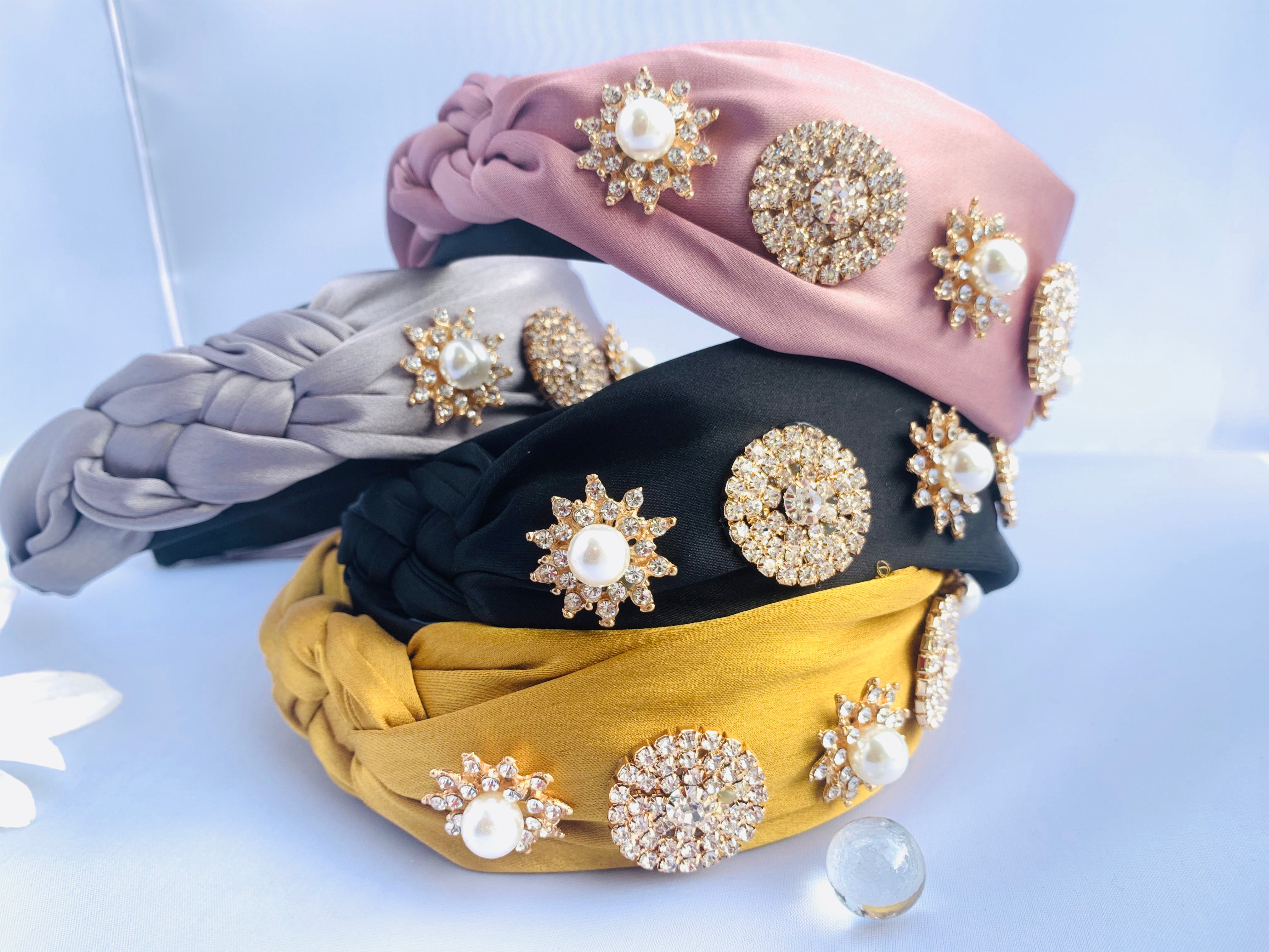 Holiday looks.  Christmas looks New Year’s Eve Looks. 4 pieces set: 3 headbands 1 pair of earrings.
