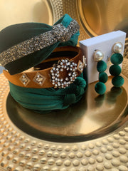 Holiday Looks. 4 pieces set:  3 headband 1 pair of earring