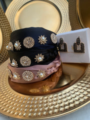 Holiday looks. 4 pieces set. 3 headbands 1 pair of earring.