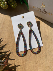 MULTI-COLOR RHINESTONE EARRING