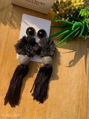 CLOTH BOHEMIA EARRINGS - BLACK
