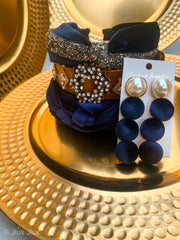 4 pieces set: 3 headbands 1 pair of earrings. Holiday looks New Year's eve looks Christmas looks