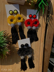 VACA FLOWER EARRINGS - RED