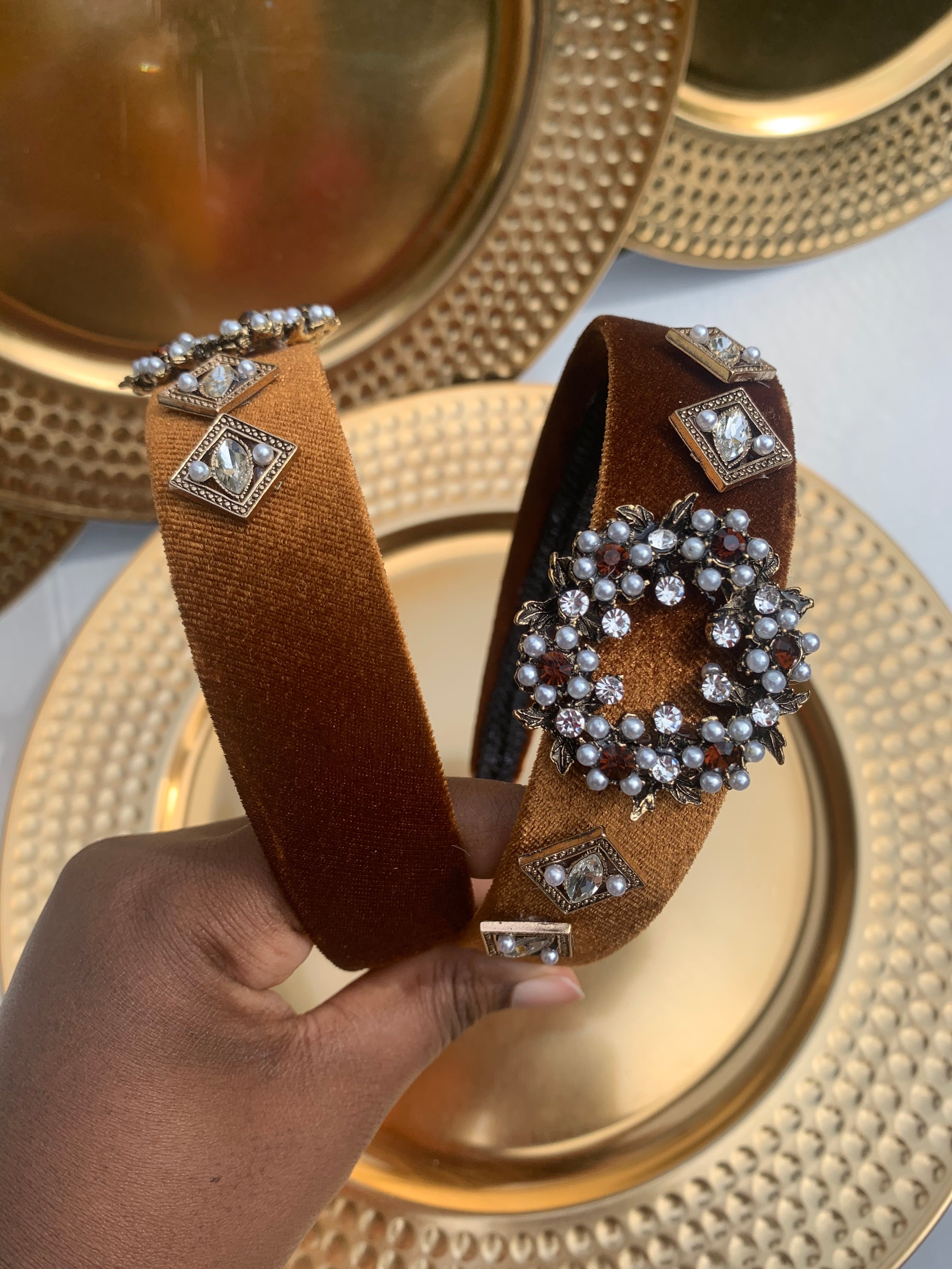 4 pieces set: 3 headbands 1 pair of earrings. Holiday looks New Year's eve looks Christmas looks