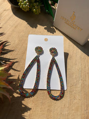 MULTI-COLOR RHINESTONE EARRING