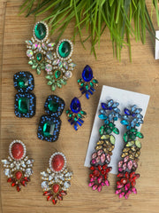 Rhinestone stone earrings