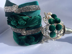 4 pieces set. 3 headbandnd. 1 pair of earring