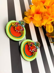 Multi rope with crytal stud earring.