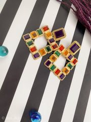 MULTI-COLOR GEOMETRIC EARRING