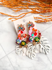 FASHION FLOWER EARRINGS - WHITE