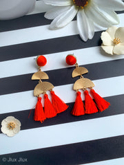 HALF TASSEL DANGLE EARRING
