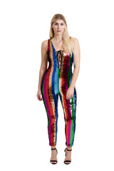New Year's Eve Rainbow Sequin Jumpsuit