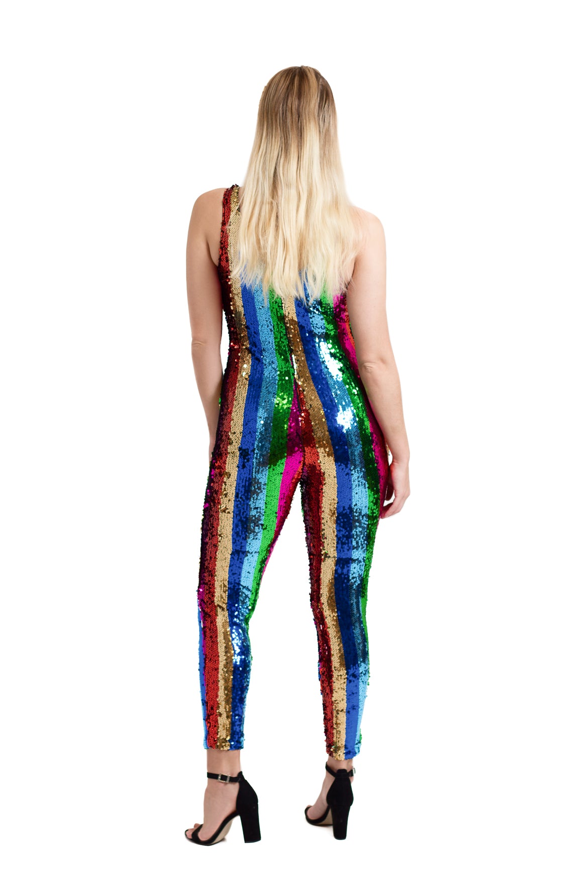 New Year's Eve Rainbow Sequin Jumpsuit