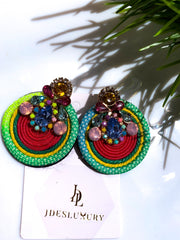 MULTI ROPE WITH CRYSTAL STUD EARRING