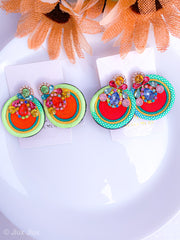 Multi rope with crytal stud earring.